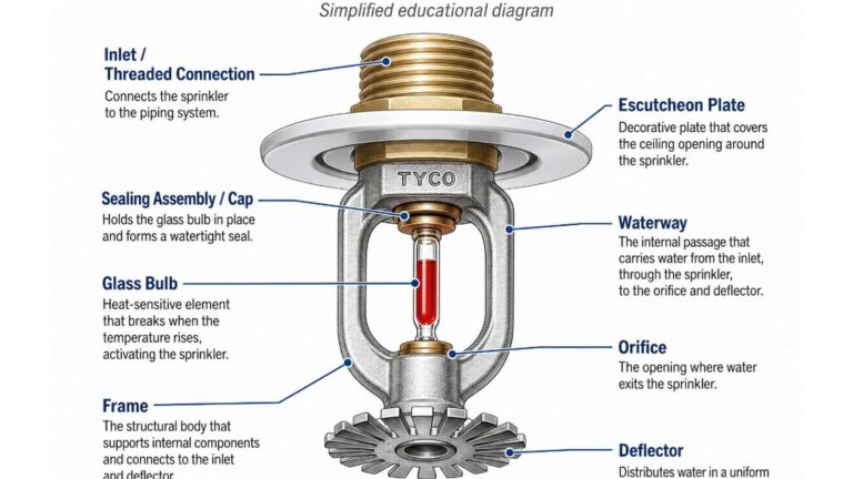pendant fire sprinkler head components