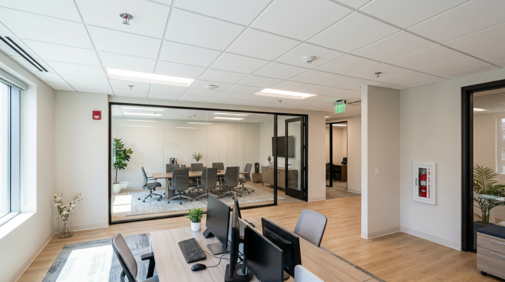 #1 Tenant Improvement Fire Protection Service Las Vegas 8 finished office or clinic interior with compliant fire sprinkler heads and alarm devices